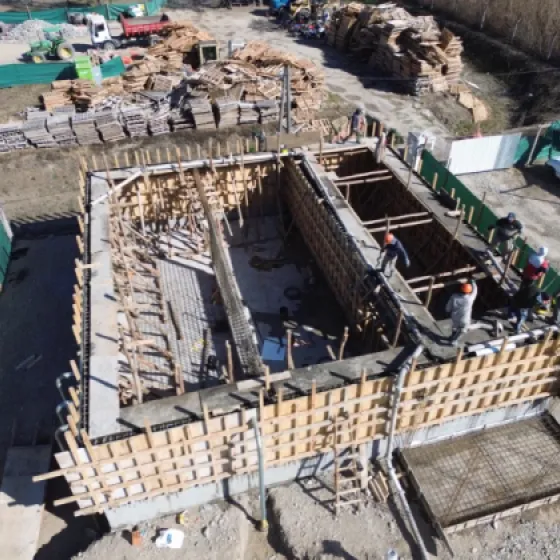 Construcción de cisterna de 270 m3 de hormigón armado