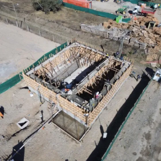 Construcción de cisterna de 270 m3 de hormigón armado